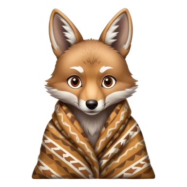 Coyote cozy in blanket sticker