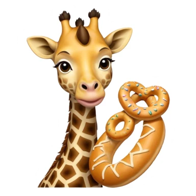 giraffe holding bagel sticker