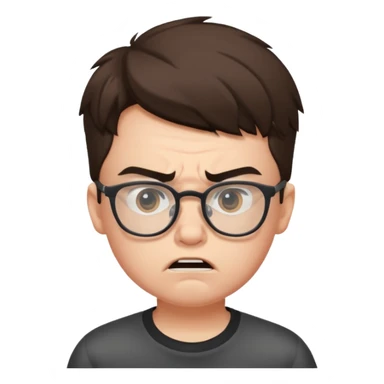 aggressive boy with glasses sticker