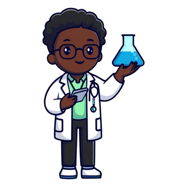 black scientist sticker