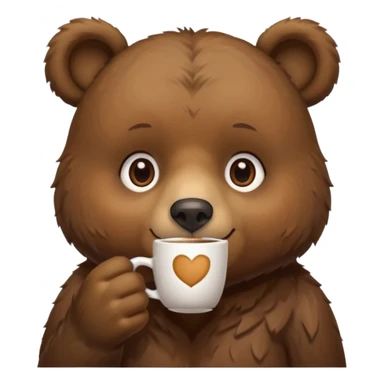 a bear drinking a cup of coffee  sticker