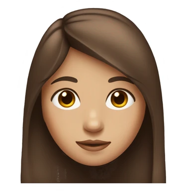 brown hair with middle part girl with brown eyes sticker
