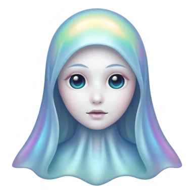Holographic chrome ghost sticker