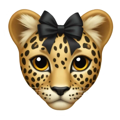 Leopard black bow sticker