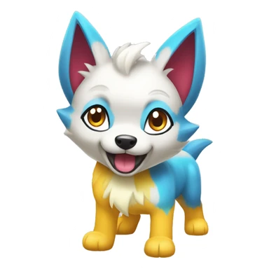 Colorful Fury Shiny Electric Dog Pokémon sticker