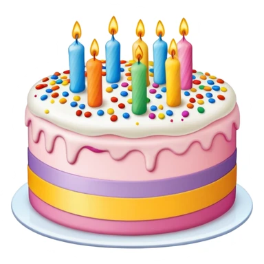 Birthday gift card with cake decoration sticker