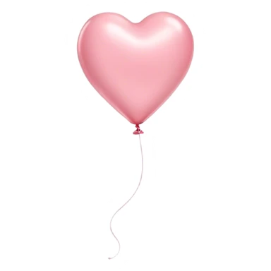 Cinematic tiny floating heart balloon, glossy and round, warm pink hues, slightly transparent with a soft glow, delicate string gently swaying, dreamy and adorable. sticker