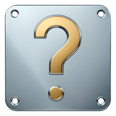 a question mark with a square around it sticker