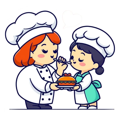 Girl chef's kiss sticker