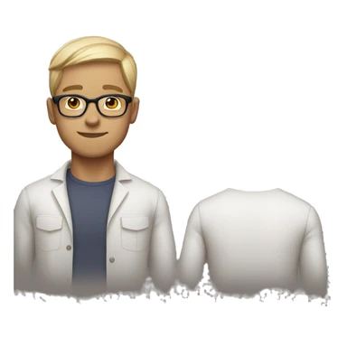 Male with 5:5 Garma white flesh tone skin wearing glasses sticker