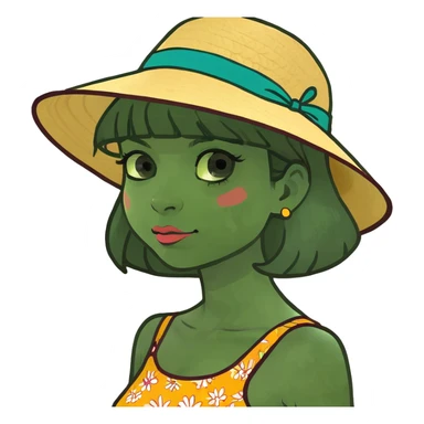 A girl doing a side eye sticker