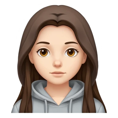 Brunnete hirl with long hair wearing hoodie sticker