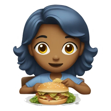 Girl eating at restaurant  sticker