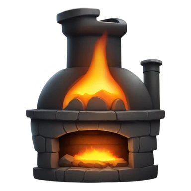 dark iron furnace fire face sticker