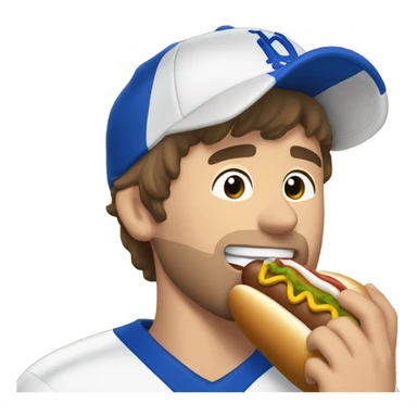 Daniel Jones sucking on a hot dog sticker