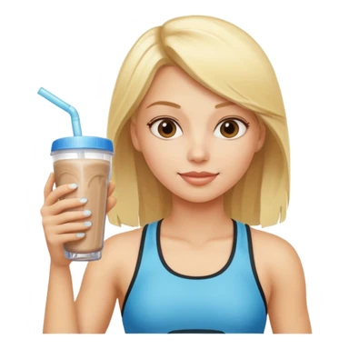 sporty blond girl drinking protein shake  sticker