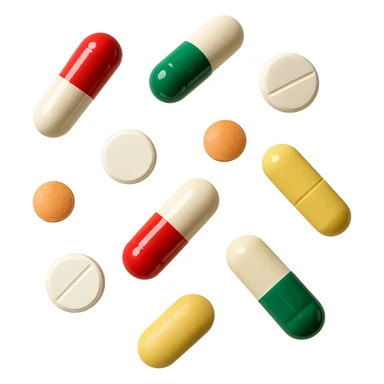 pillole farmaci fluttuano in aria sticker