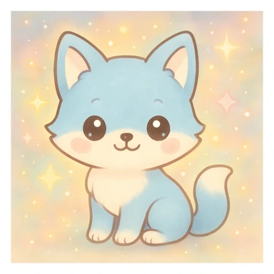 Add a magical, pastel fantasy background with sparkles and gentle glowing effects, keeping the kawaii style. sticker