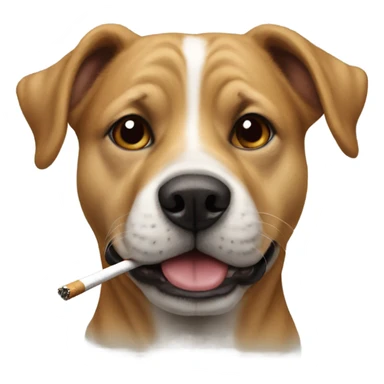 Un chien avec une cigarette à la bouche sticker