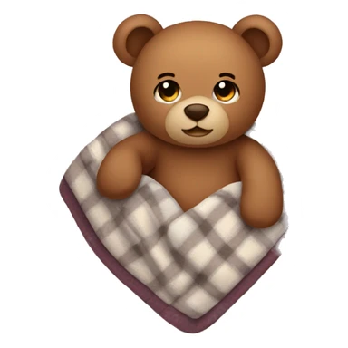 teddy bear in a cozy blanket sticker