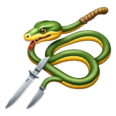 snake coiled around a knife  sticker