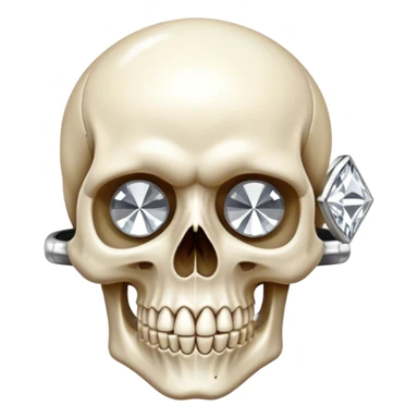 Skull wearing white gold diamond ring  sticker