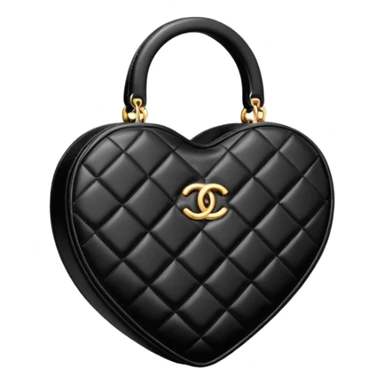 chanel heart shape bag black color bag sticker