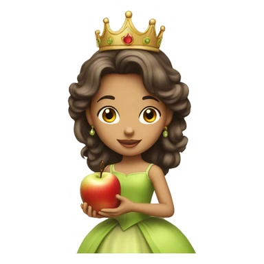 a princess with an apple sticker