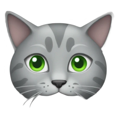 Grey cat with green eyes surfing  sticker