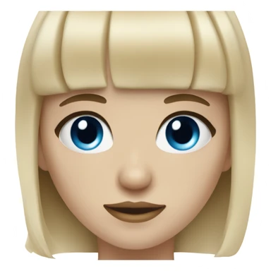 Girl with blonde short hair and bangs and pale skin and blue eyes septum piercing  sticker