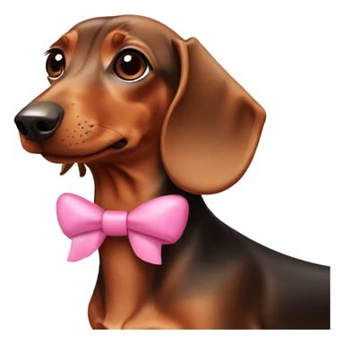 dachshund with two little pink bows sticker