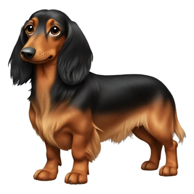 long haired daschund full body sticker