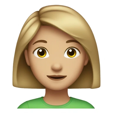 A girl with light brown hair and green eyes sticker
