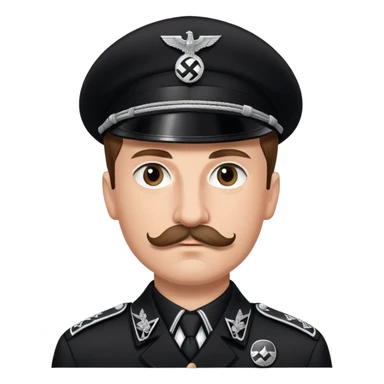 nazi SS soldier man wearing black uniform with brown hair and mustache sticker