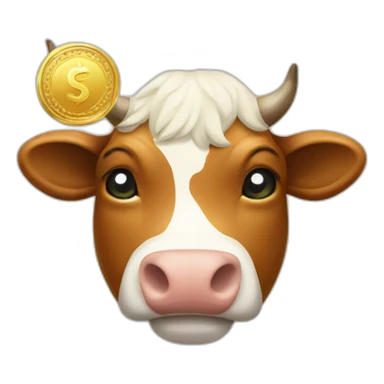 cow money and medal sticker