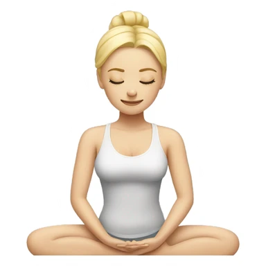 Blonde lady doing yoga with closed eyes sticker