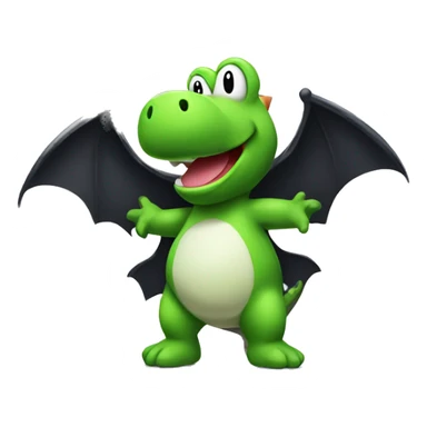 yoshi wearing a bat costume  sticker