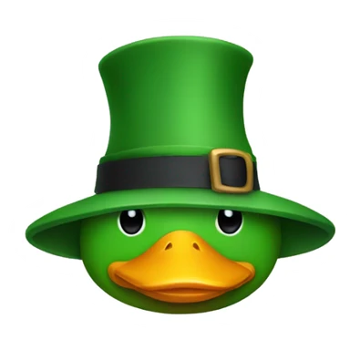 A duck in a green hat sticker
