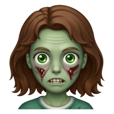 zombie com cabelo ondulado marrom e sem franja sticker
