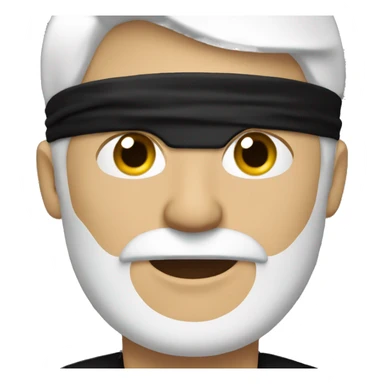 White haired man with a black blindfold  sticker