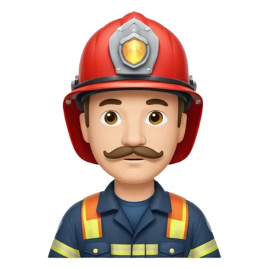 fireman with mustache sticker