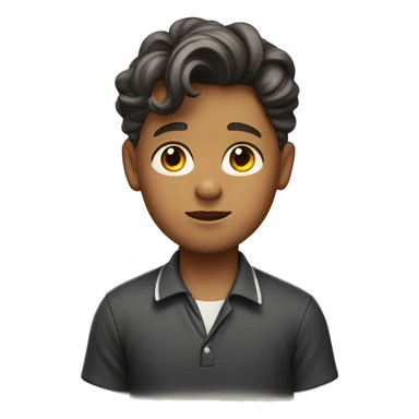 A boy with a POLO shirt and the 1900s hairstyle sticker