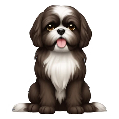 Dark brown shih tuz dog sticker