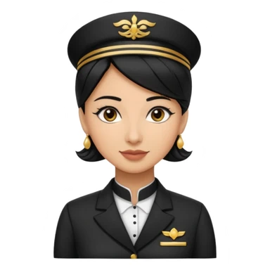 Lady hotel butler with green uniform black hair and just a lite bit brown skin and Arabic face with our hat please remove the green hat sticker