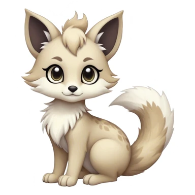 Kawaii dark fantasy ethereal anthro fursona Fakemon with tufted tail  sticker