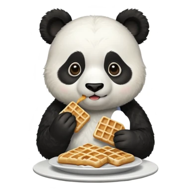 panda eating waffles sticker