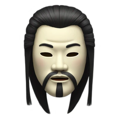 noh-mask-longhair-japanese-kimono-massive-man sticker