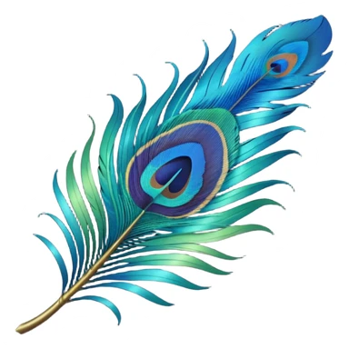 Single Peacock feather sticker