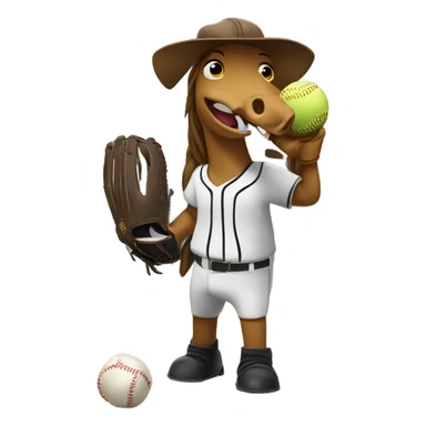 Horse playing softball sticker