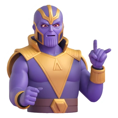 Thanos with Squid Game triangle mask pointing forward sticker
